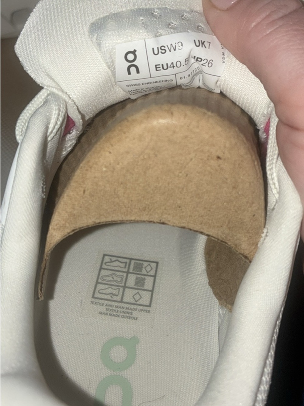 On cloud monster 2. Lightweight Women's Athletic Sneakers in White, Mint & Pink - Picture 5 of 6